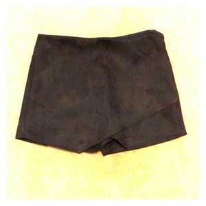 Black Suede Envelope Skirt